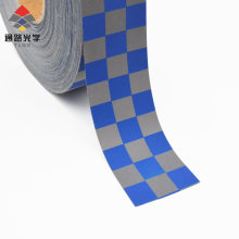 Customized 1cm Polyester Tc Blue White 5cm Reflective Checked Fabric Tape